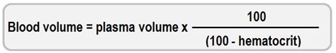 blood volume equation